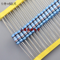 3W Metal film resistor 3W 1%copper foot Five-color ring 68R 75R 82R 100R 120 Ohms(50pcs)