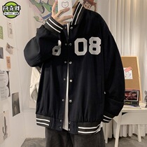 2021 spring autumn coat men Korean version of ins fat big size loose trend Harajuku style jacket embroidered baseball suit