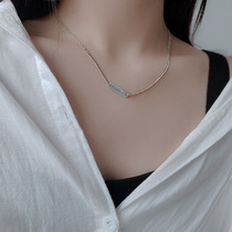 Personality Korean necklace whole body 925 sterling silver old vintage short choker simple thick version of neck chain female