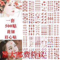 A set of 30 eyebrows with a forehead sticking to an ancient dress for a real tattoo and a waterproof flower print Beauty