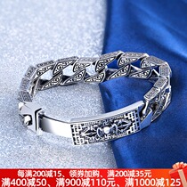 Brave bracelet male sterling silver six-character truth Vajra mens domineering tide male personality national tide Thai silver retro Joker