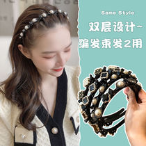 Net red 2021 nian new headband women braided hair artifact headband sui fa hairpin headdress hairclip ding jia bangs fixed