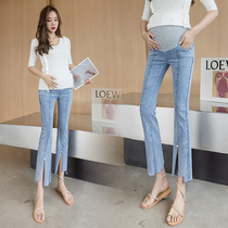 Pregnant women autumn jeans 2021 New pregnant women pants autumn wear split flared pants summer ankle-length pants autumn