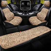 Bodhi Zi car cushion summer cool pad single piece no backrest hand woven breathable car cushion wood beads three-piece seat cushion