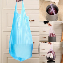 Thickened kitchen garbage bag portable vest disposable large cleaning storage bag Household portable plastic bag
