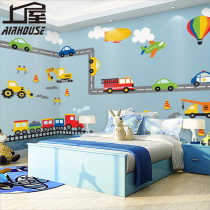 Childrens room wallpaper boy girl cartoon bedroom room wallpaper environmental kindergarten 3d car mural wall cloth