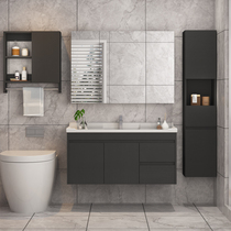Modern simple and extravagant Nordic bathroom cabinet solid wood toilet wash table wash basin cabinet combination bathroom set