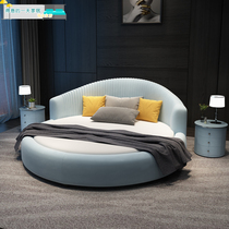 Technology fabric bed round bed double modern minimalist small apartment big round princess bedroom luxury couple hotel wedding bed