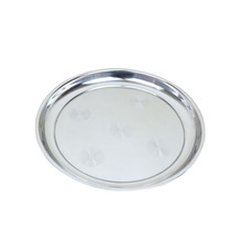 Thicken stainless steel plate circular disk shallow disk plate plate Western dish barbecue dish plate flat dish dish