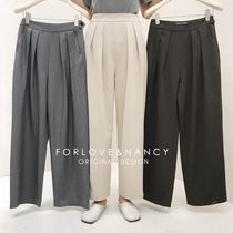 FN love with Nancy Autumn new retro high-rise straight-leg versatile slim high solid color trousers slacks womens 6262