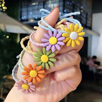 Korean Hyuna style sweet little daisy hair circle Cute hair rope tie hair rubber band head rope Sen female bracelet female hair accessories
