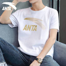 Anta short sleeve T-shirt mens 2021 new official website flagship round neck loose casual sports half sleeve Joker top