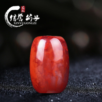 Fidelity Liangshan South Red Agate Bucket Beads Flame Embbing Red Scattered Beads Top Beads Bracelet Handstring DIY Accessories