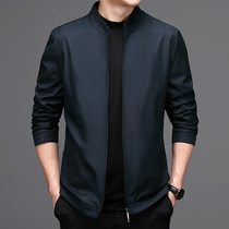 Mens high-end brand jacket 2022 Spring autumn new collar business casual with zipper daddy mens clothing jacket