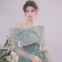Mint green evening gown 2022 Summer new toast in usual can wear sensGas banquet Birthday Engagement Dress
