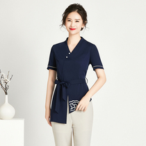 Tangyue 2021 spring and summer new foot bath technician work clothes short sleeve Health Center foot therapy shop clothing high-end temperament women
