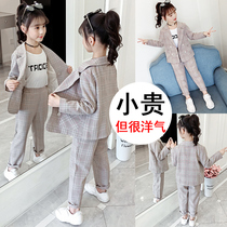 Girls spring suit suit 2021 new net red childrens foreign style school style skirt girls clothes fashion trend