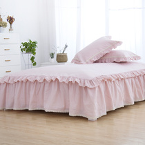 Foreign trade tail single spring and summer linen double 1 5 1 8 m bed skirt three-piece set Simmons bedspread kit sheets