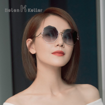 Helen Keller Gao Yuanyuan sun glasses Women Anti-ultraviolet Metal Personality Petals Progressive Sunglasses Female Small Face 2108