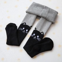  Female baby leggings socks 1-2-3 a 4-year-old tide spring and autumn and winter thickened and velvet childrens one-piece socks girls pure cotton