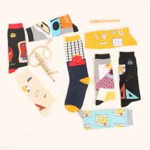 Personality funny stationery illustration series wifi calculator Harajuku men and women couples in socks