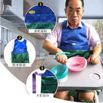 Wide and thick lengthy adult with waterproof bib for eating saliva towel with pocket care apron food pocket