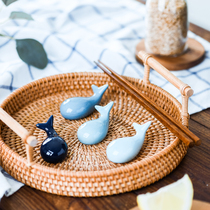 Sakura flower cartoon cute little whale chopsticks rack table ornaments creative animal shape chopstick bracket chopsticks