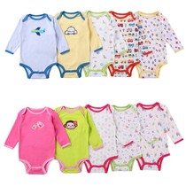 Baby clothes spring and autumn set long sleeve jumpsuit bag fart underwear cotton pajamas men and women baby triangle