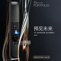 lung ho an fingerprint lock household electronic lock card anti-black cartridge cats eye smart lock anti-theft door lock password lock