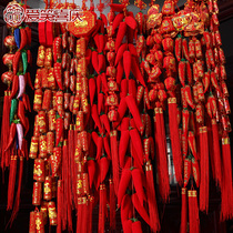 New Year decoration New Year Firecracker pendant Spring Festival household indoor pendant Year of the ox 2021 goods purchase scene layout