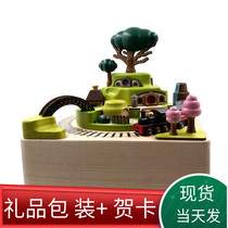 Taiwan forest fun eight music box Spring train solid wood Childrens Day Birthday gift Female child nursery forest