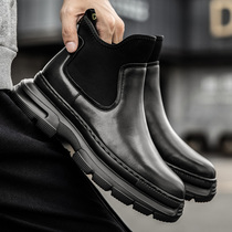 Chelsea Boots 2021 Winter New Leather Boots High Shoes Autumn Winter Mens Martin Boots