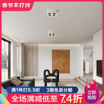 Living room ceiling LED square surface-mounted downlight household bold lamp without main light surface-mounted double-head grille spotlight