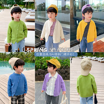 Boys cardiovert sweatshirt spring autumn ocean gas baby spring clothing Han version Chaochio Childrens knitted sweatshirt blouses children jacket spring money