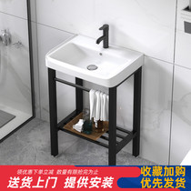 Ceramic washbasin Small household bracket One-piece basin washbasin Floor-standing basin Bathroom column basin pool