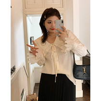 ALIN Custom big code Womens dress Fat mm French style gentle wind blouse 200 catty 100 hitch Doll Collar Shirt