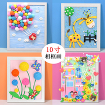 10 inch wooden photo frame clay painting diy young children handmade ultra light clay color mud creative paste material