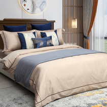 Blue boy Child-like inter-bed goods light luxury Fancy Villa Hotel Modern Prototype board Bed Bedding