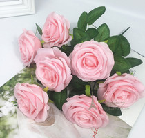 7 head bouquet of roses Simulation rose fake bouquet flower wall silk floral wedding decoration dining table Wedding hand bouquet