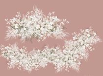 Wedding row flower white series combination super fairy hand-painted floral wedding renderings custom psd material design ins