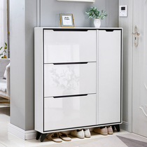 Shoe cabinet home door space saving ultra-thin flip shoe cabinet simple modern door Hall Hall Hall Hall Cabinet light luxury paint narrow