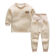 Baby warm clothes suit clip cotton thickened 1 autumn winter clothing 0-3 years 2 baby clothes men 4 childrens underwear pure cotton female