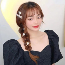 Net celebrity 2021 new pearl hairpin female summer camellia grip clip edge clip girl top clip bangs clip headdress