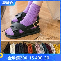 ins Korean college style pile pile socks Spring and autumn wild candy color tube socks Street sports socks tide net red section