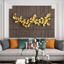 New Chinese ginkgo leaf metal wall decoration living room sofa background wall decoration pendant Creative light luxury Wrought iron wall hanging