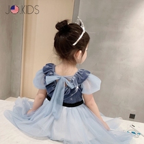 Counter JO girl summer dress 2021 New Korean version of foreign girl baby mesh gauze puffy princess dress