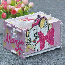 Napkin drawing box Diamond drawing dot sticking drill stereo 3D cross stitch tissue box car kit new living room bedroom