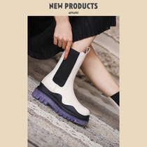 Martin boots womens short boots 2021 autumn and winter New thick soled Joker short tube BV smoke tube Chelsea boots children children