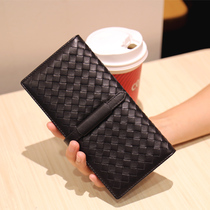 Chao brand women bag 2021 new leather hand woven European and American long wallet draw fashion wallet card bag small bag