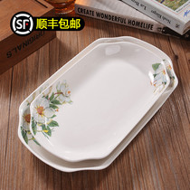 Special rectangular large steamed fish plate Ceramic